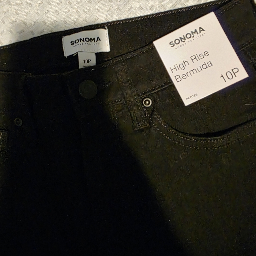 NWT Sonoma Black High Rise Bermuda Shorts